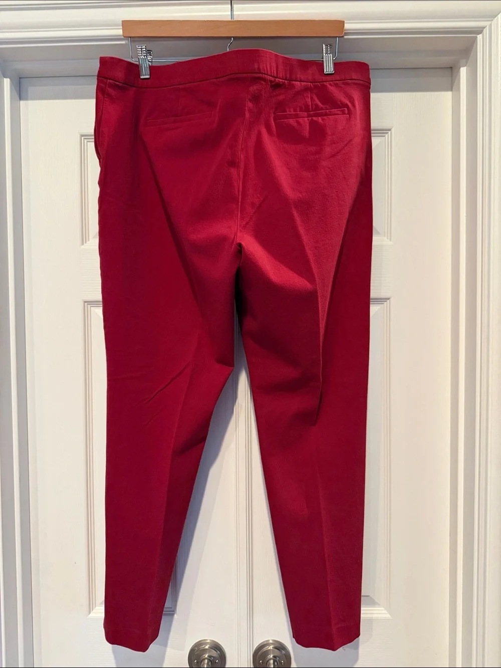 J. Jill Premium Bi/Stretch Straight-Leg Pants in Berry Red 18T